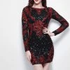 Primavera Couture - 1317 Long Sleeve Sequined Cocktail Dress Cocktail Dresses