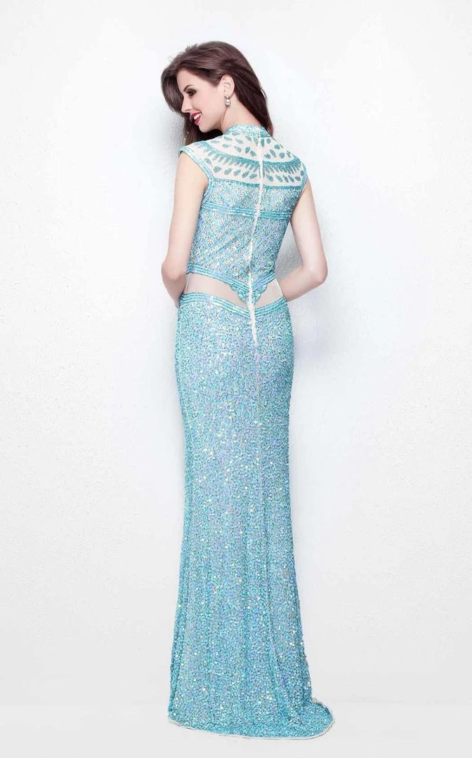 Primavera Couture - 1521 Embellished High Neck Sheath Dress 4 Primavera Couture - 1521 Embellished High Neck Sheath Dress