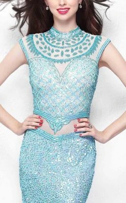 Primavera Couture - 1521 Embellished High Neck Sheath Dress 10 Primavera Couture - 1521 Embellished High Neck Sheath Dress