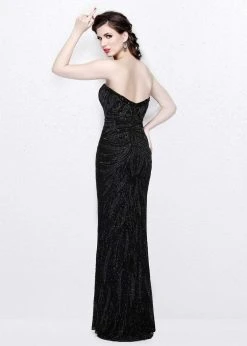Formal Gowns Primavera Couture - 1837 Strapless Sweetheart Neckline Long Fitted Dress - 1 Pc Black In Size 2 Available