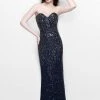 Formal Gowns Primavera Couture - 1838 Statuesque Sequined Strapless Sweetheart Gown - 1 Pc Midnight In Size 0 Available