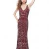 Primavera Couture - 1970 Embellished V-neck Sheath Dress