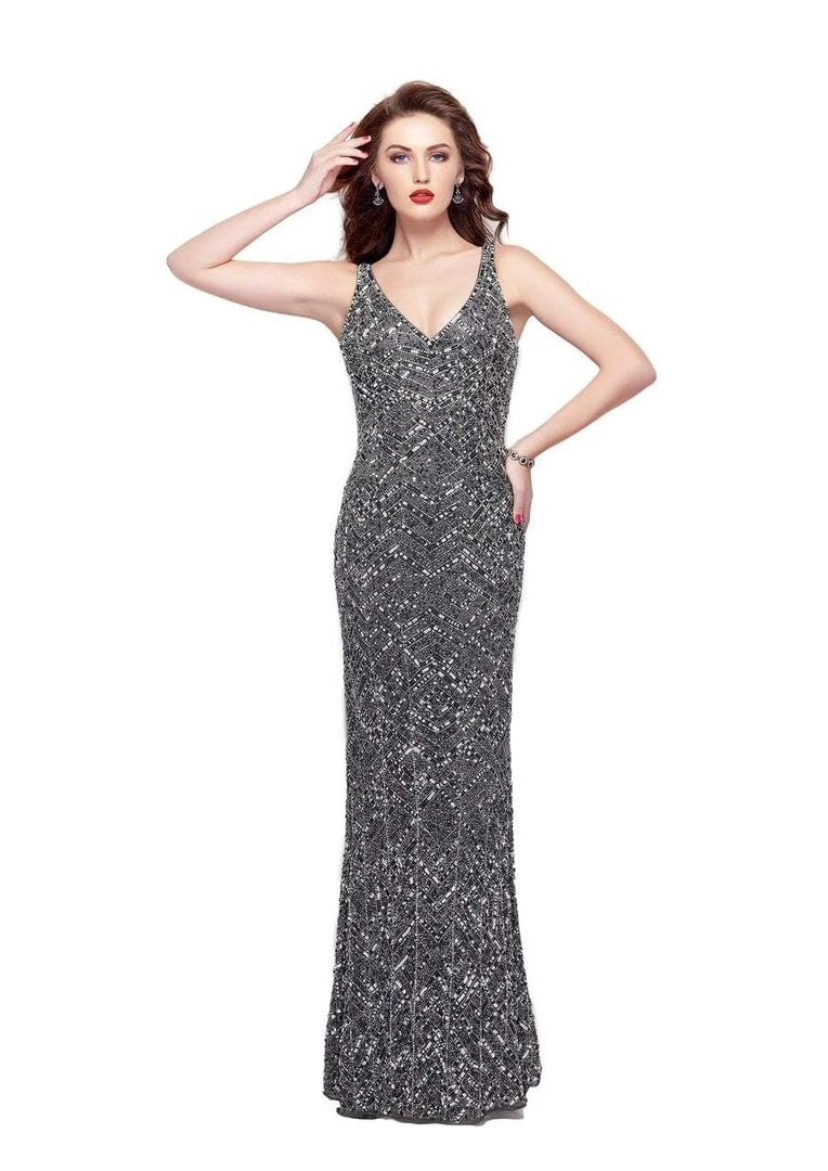 Primavera Couture - 1970 Embellished V-neck Sheath Dress 5 Primavera Couture - 1970 Embellished V-neck Sheath Dress