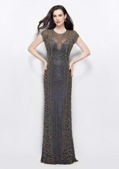 Primavera Couture - 1976 Bedazzled Illusion Jewel Sheath Dress