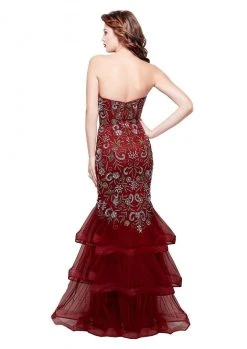 Primavera Couture - 3003 Embellished Strapless Layered Mermaid Gown