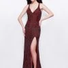 Formal Gowns Primavera Couture - 3015 Fitted V Neck Gown With Slit
