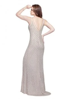Primavera Couture - 3017 Beaded Illusion V-neck Sheath Dress Formal Gowns 9 Primavera Couture - 3017 Beaded Illusion V-neck Sheath Dress Formal Gowns
