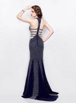 Formal Gowns Primavera Couture - 3035 Halter Embellished Strappy Back Evening Gown