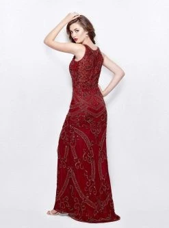 Formal Gowns Primavera Couture - 3037 Beaded Jewel Neck Sheath Dress
