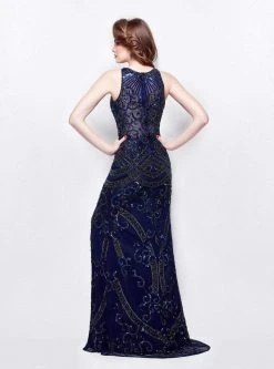 Formal Gowns Primavera Couture - 3037 Beaded Jewel Neck Sheath Dress 9 Formal Gowns Primavera Couture - 3037 Beaded Jewel Neck Sheath Dress