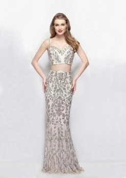 Primavera Couture - 3041 Two-Piece Shimmering Beaded Evening Gown