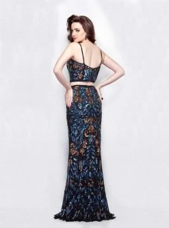 Primavera Couture - 3041 Two-Piece Shimmering Beaded Evening Gown