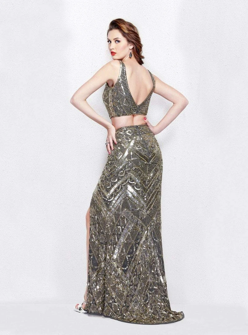 Primavera Couture - 3043 Shimmering Two-Piece Embellished Evening Gown 4 Primavera Couture - 3043 Shimmering Two-Piece Embellished Evening Gown