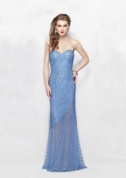 Formal Gowns Primavera Couture - 3045 Strapless Swirl Suffused Evening Gown 8 Formal Gowns Primavera Couture - 3045 Strapless Swirl Suffused Evening Gown