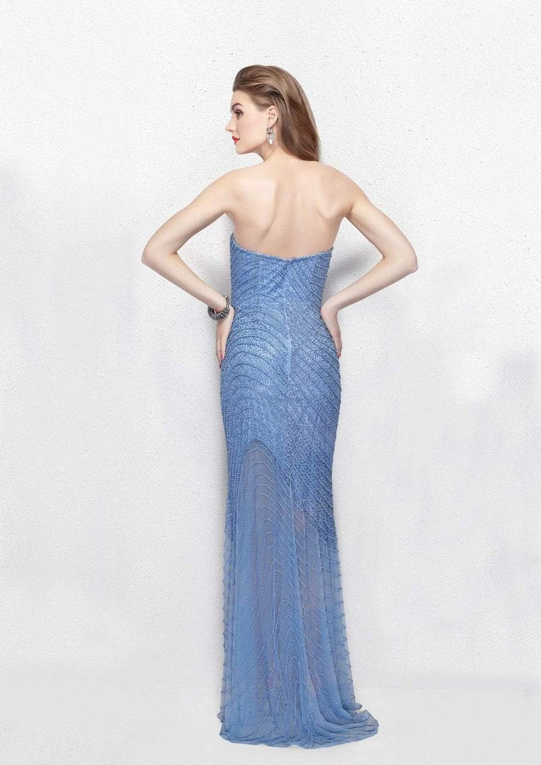 Formal Gowns Primavera Couture - 3045 Strapless Swirl Suffused Evening Gown 6 Formal Gowns Primavera Couture - 3045 Strapless Swirl Suffused Evening Gown