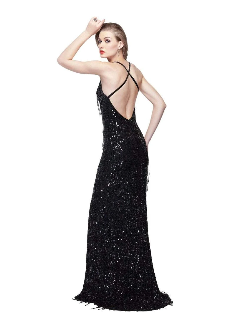 Primavera Couture - 3053 Sequined Fringe Festooned Gown Formal Gowns 4 Primavera Couture - 3053 Sequined Fringe Festooned Gown Formal Gowns
