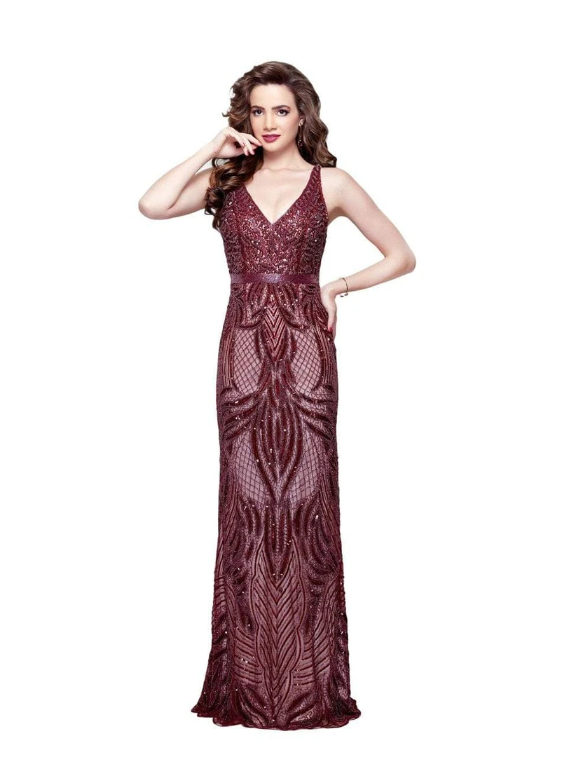 Formal Gowns Primavera Couture - 3061 Sleeveless Sequined Sheath Gown 7 Formal Gowns Primavera Couture - 3061 Sleeveless Sequined Sheath Gown