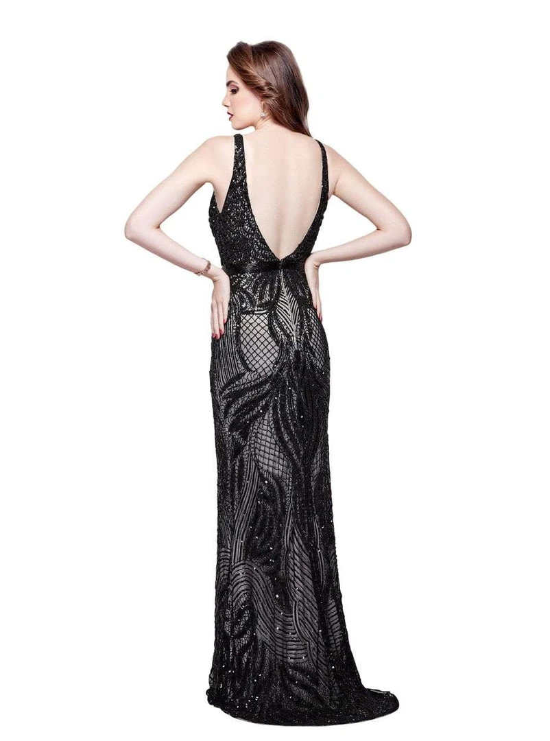 Formal Gowns Primavera Couture - 3061 Sleeveless Sequined Sheath Gown 4 Formal Gowns Primavera Couture - 3061 Sleeveless Sequined Sheath Gown