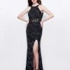 Formal Gowns Primavera Couture - 3062 Sequined Jewel Gown With Slit 1 Formal Gowns Primavera Couture - 3062 Sequined Jewel Gown With Slit