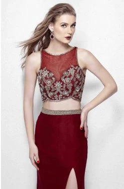 Primavera Couture - 3063 Two-Piece Beaded Bateau Evening Gown Formal Gowns 10 Primavera Couture - 3063 Two-Piece Beaded Bateau Evening Gown Formal Gowns