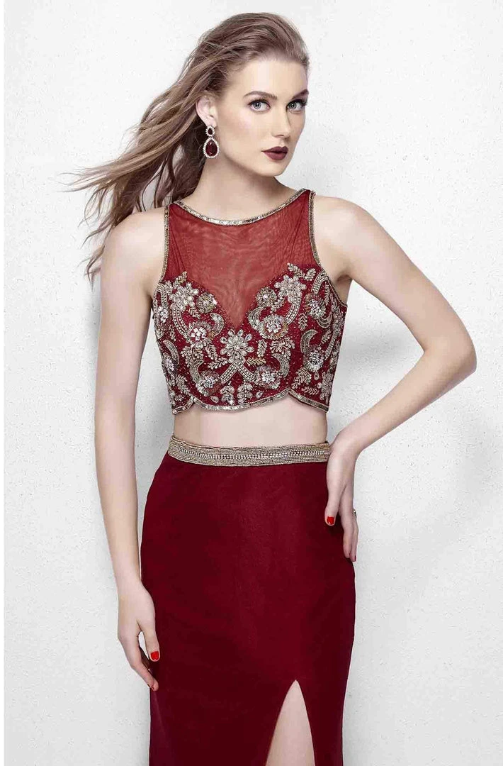 Primavera Couture - 3063 Two-Piece Beaded Bateau Evening Gown Formal Gowns 5 Primavera Couture - 3063 Two-Piece Beaded Bateau Evening Gown Formal Gowns