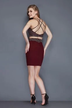 Primavera Couture - 3103 Glammed Halter Two Piece Cocktail Dress Cocktail Dresses 15 Primavera Couture - 3103 Glammed Halter Two Piece Cocktail Dress Cocktail Dresses