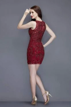 Primavera Couture - 3139 Beaded Deep V-neck Fitted Dress 9 Primavera Couture - 3139 Beaded Deep V-neck Fitted Dress