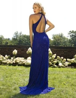 Primavera Couture - 3218 Embellished High Halter Sheath Dress Formal Gowns