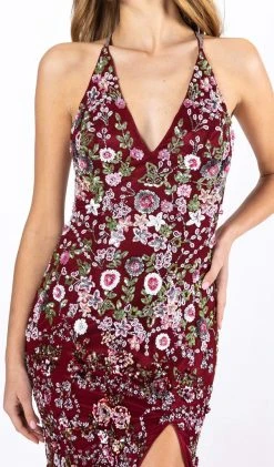 Primavera Couture - 3221 Floral Embellished Backless Sheath Gown 19 Primavera Couture - 3221 Floral Embellished Backless Sheath Gown