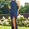 Formal Gowns Primavera Couture - 3242 Bedazzled Halter Neck Sheath Dress 2 Formal Gowns Primavera Couture - 3242 Bedazzled Halter Neck Sheath Dress