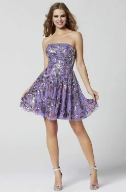 Primavera Couture - 3345 Embellished Strapless A-line Cocktail Dress