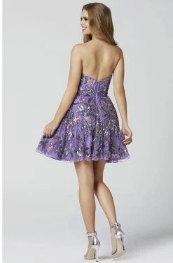 Primavera Couture - 3345 Embellished Strapless A-line Cocktail Dress