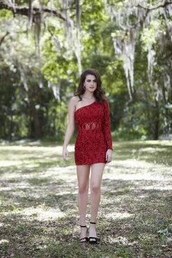 Cocktail Dresses Primavera Couture - 3350 Asymmetrical Sheer Midriff Beaded Dress 15 Cocktail Dresses Primavera Couture - 3350 Asymmetrical Sheer Midriff Beaded Dress