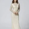 Primavera Couture - 3370 Beaded Long Sleeve High Neck Sheath Dress Formal Gowns 1 Primavera Couture - 3370 Beaded Long Sleeve High Neck Sheath Dress Formal Gowns