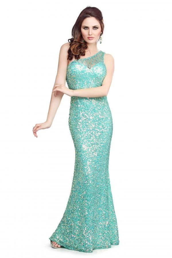 Primavera Couture - 9703 Sequin Studded One-Shoulder Gown 3 Primavera Couture - 9703 Sequin Studded One-Shoulder Gown