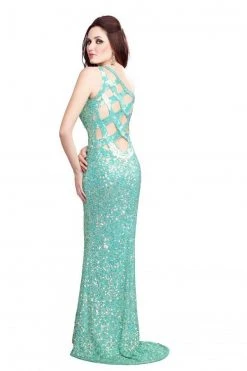 Primavera Couture - 9703 Sequin Studded One-Shoulder Gown 11 Primavera Couture - 9703 Sequin Studded One-Shoulder Gown