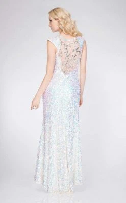Primavera Couture - 9859 Sheer Illusion Sequined Evening Gown