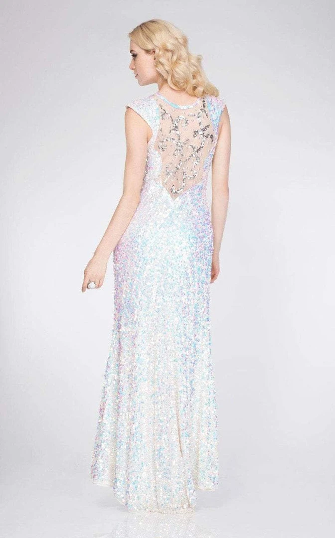 Primavera Couture - 9859 Sheer Illusion Sequined Evening Gown 4 Primavera Couture - 9859 Sheer Illusion Sequined Evening Gown