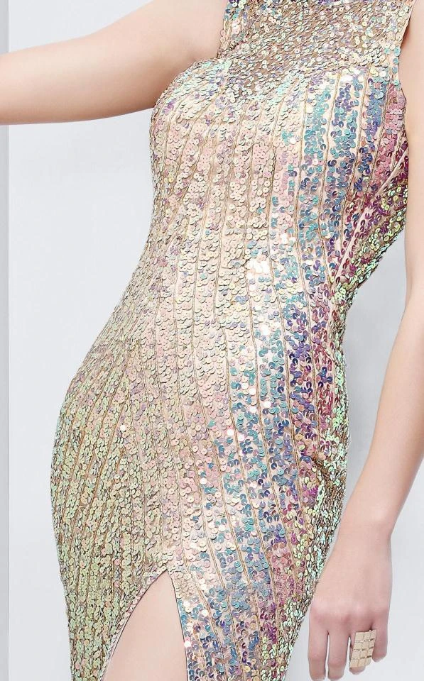 Primavera Couture - 9859 Sheer Illusion Sequined Evening Gown 11 Primavera Couture - 9859 Sheer Illusion Sequined Evening Gown