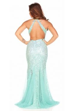 Formal Gowns Primavera Couture - 9873 Stunning Sequin Studded Sheath Gown