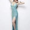 Primavera Couture - 9946 Plunging V-Neck Sequined Evening Gown 2 Primavera Couture - 9946 Plunging V-Neck Sequined Evening Gown