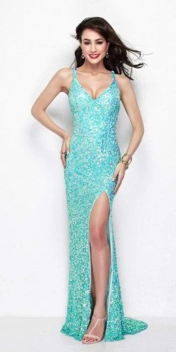 Primavera Couture - 9987 Fancy Sleeveless V-neck Sheath Dress