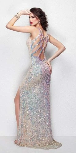 Primavera Couture - 9987 Fancy Sleeveless V-neck Sheath Dress