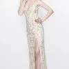 Formal Gowns Primavera Couture - Beaded V-Neck Long Dress With Slit 1865 2 Formal Gowns Primavera Couture - Beaded V-Neck Long Dress With Slit 1865