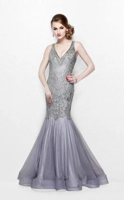 Primavera Couture - Charming Elaborate V-Neck Tulle Trumpet Gown 1748 Formal Gowns 10 Primavera Couture - Charming Elaborate V-Neck Tulle Trumpet Gown 1748 Formal Gowns