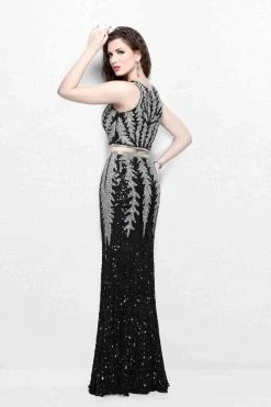 Primavera Couture - Elegant Two-Piece Jewel Illusion Sheath Gown 1859 Formal Gowns