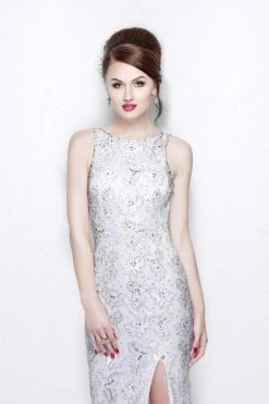 Primavera Couture - Exquisite Bateau Sheath Gown With A Cowl Back Accent 1887 Formal Gowns