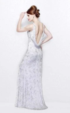 Primavera Couture - Exquisite Bateau Sheath Gown With A Cowl Back Accent 1887 Formal Gowns
