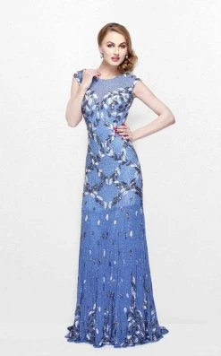 Primavera Couture - Exquisite Multi-Colored Leafy Patterned Long Dress 1812 12 Primavera Couture - Exquisite Multi-Colored Leafy Patterned Long Dress 1812