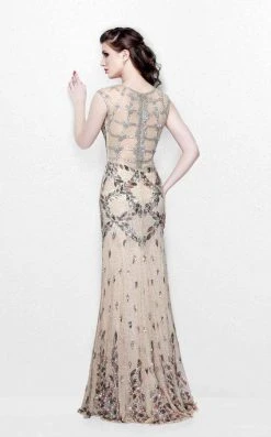 Primavera Couture - Exquisite Multi-Colored Leafy Patterned Long Dress 1812 11 Primavera Couture - Exquisite Multi-Colored Leafy Patterned Long Dress 1812